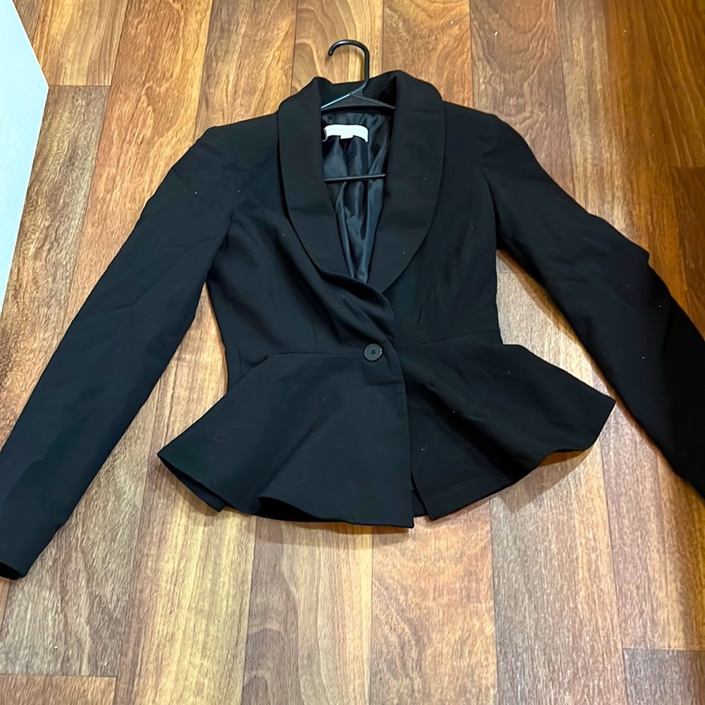 Flattering Peplum Black Suit Jacket!